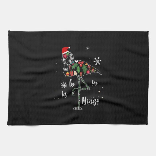 Funny Flamingo Kerstmis Theedoek (Horizontaal)