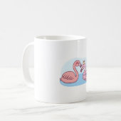 Funny Flamingo Loves Pink Flamingo Pool Float Koffiemok (Voorkant links)