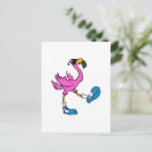Funny Flamingo met zonnebrillen | Achterkleur kiez Briefkaart (Staand voorkant)