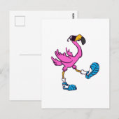 Funny Flamingo met zonnebrillen | Achterkleur kiez Briefkaart (Voorkant / Achterkant)