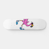 Funny Flamingo met zonnebrillen | Achterkleur kiez Persoonlijk Skateboard (Horizontaal)