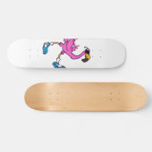 Funny Flamingo met zonnebrillen | Achterkleur kiez Persoonlijk Skateboard (Horizontaal)