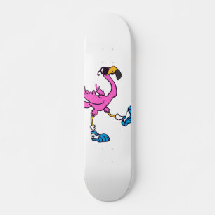 Funny Flamingo met zonnebrillen   Achterkleur kiez Persoonlijk Skateboard