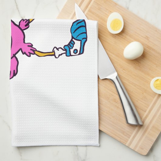 Funny Flamingo met zonnebrillen | Achterkleur kiez Theedoek (Quarter Fold)