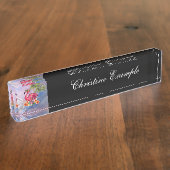 Funny flamingo naambordje (Zijkant)