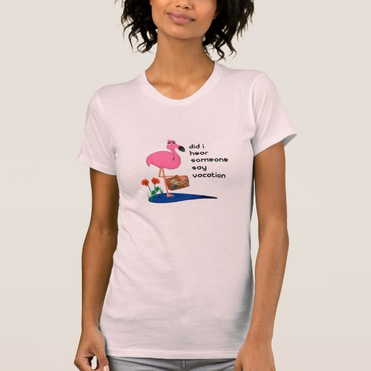 Funny Flamingo on Vacation T shirt (Voorkant)