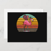 Funny flamingo turkey Thanksgiving Day evening mea Briefkaart (Voorkant / Achterkant)