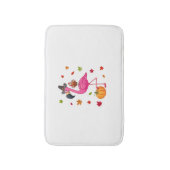 Funny Flamingo Turkey Thanksgiving Pumpkin Badmat (Voorkant Verticaal)