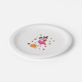 Funny Flamingo Turkey Thanksgiving Pumpkin Papieren Bordje (Gekanteld)