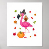 Funny Flamingo Turkey Thanksgiving Pumpkin Poster (Voorkant)
