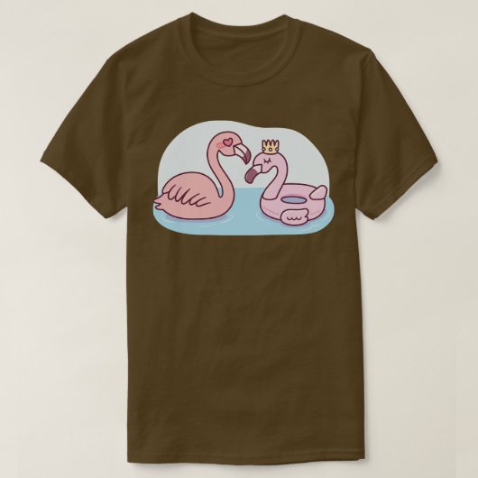 Funny Flamingo verliest roze Flamingo Pool Float T-shirt (Design voorkant)