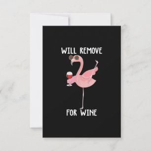 Funny Flamingo zal wijn verwijderen Bedankkaart