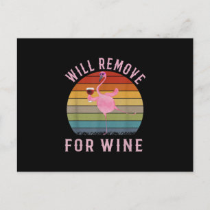 Funny Flamingo zal Wine Cute Flamingo Love verwijd Aankondigingskaart