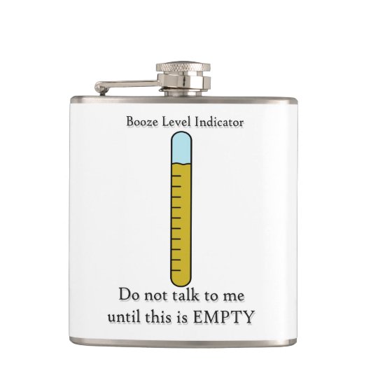 Funny Flask Booze Level Heupfles (Voorkant)