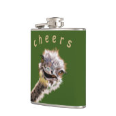 Funny Flask Cheers Speful Happy Ostrich - Smile Heupfles (Links)