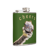 Funny Flask Cheers Speful Happy Ostrich - Smile Heupfles (Rechts)
