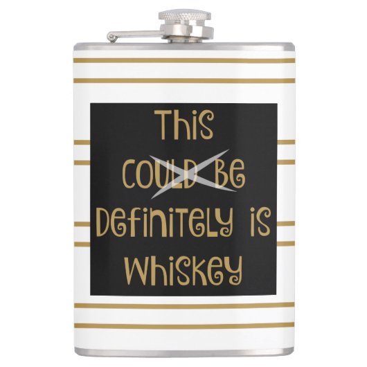 Funny Flask, dit kan whisky zijn (zwart/goud) Heupfles (Voorkant)