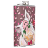 Funny Flask Gentleman Pig met Roos Heupfles (Rechts)