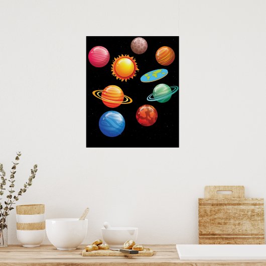 Funny Flat Earth Gift Mannen Vrouwen op aarde Poster (Keuken)