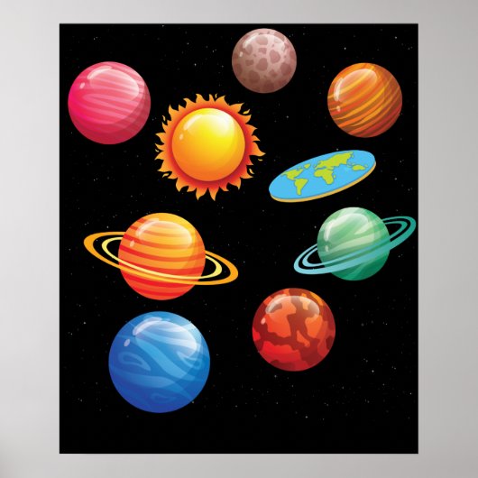 Funny Flat Earth Gift Mannen Vrouwen op aarde Poster (Voorkant)