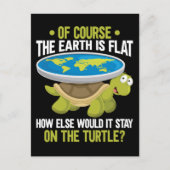 Funny Flat Earth Society Turtle Humor Briefkaart (Voorkant)