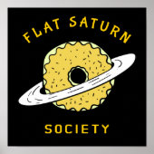 Funny Flat Saturn Society Donut illustratie Poster (Voorkant)