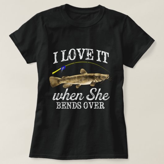 Funny Flathead Catfish Vist zoetwatervis Gif T-shirt (Design voorkant)