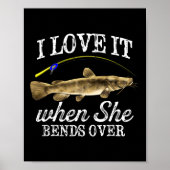 Funny Flathead Catfish Vist zoetwatervis Gra Poster (Voorkant)