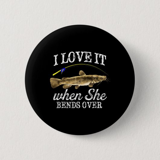 Funny Flathead Catfish Vist zoetwatervis Gra Ronde Button 5,7 Cm (Voorkant)