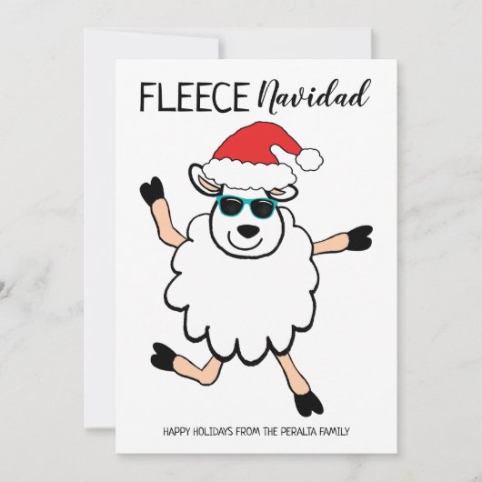 Funny Fleece Navidad Dansende Sheep Kerstmis Feestdagenkaart (Voorkant)