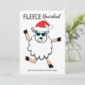 Funny Fleece Navidad Dansende Sheep Kerstmis Feestdagenkaart (Staand voorkant)