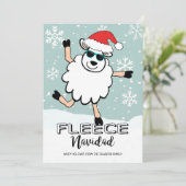 Funny Fleece Navidad Dansende Sheep Kerstmis Feestdagenkaart (Staand voorkant)