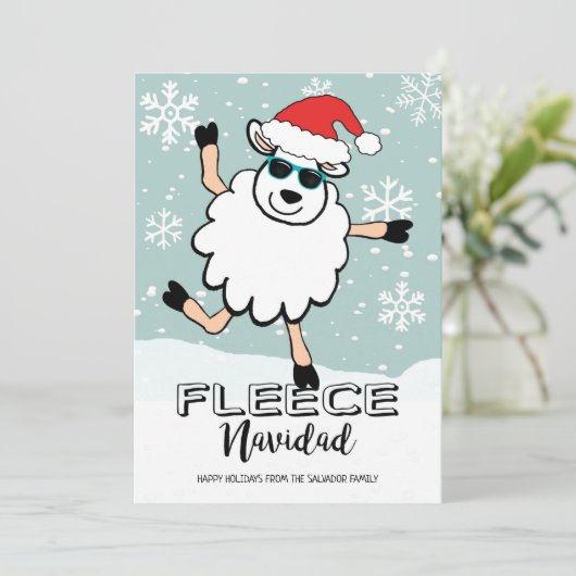 Funny Fleece Navidad Dansende Sheep Kerstmis Feestdagenkaart (Staand voorkant)