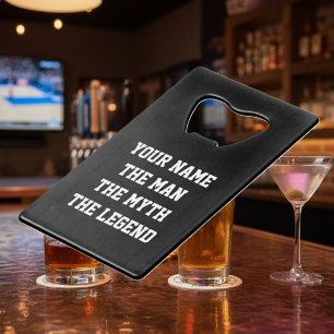 Funny fles opener Het man en de mythe van de leg Creditkaart Flessenopener