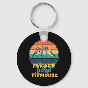Funny Flicker Dodo Titmouse Vogelhorloge Natuur Li Sleutelhanger