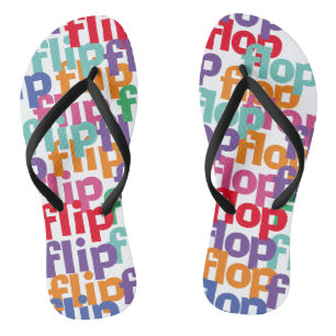 Funny Flip & Flop Colorful Wordplay Pun Lover Teenslippers
