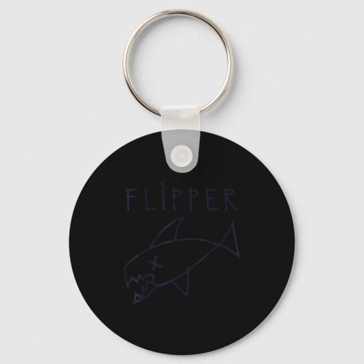 Funny Flipper Fish Die Sarcastic Graphic Sleutelhanger (Voorkant)