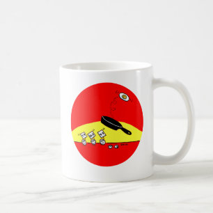 Funny Flipping Eggs Cartoon Red Yellow Breakfast Koffiemok