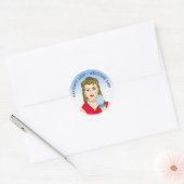 Funny Flipping the Bird Retro Lady Ronde Sticker (Envelop)