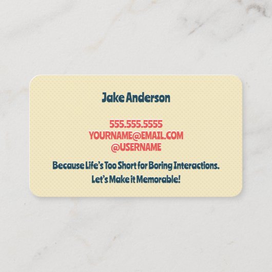 Funny Flirting Visitekaartje (Achterkant)