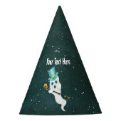 Funny Floating Ghost met Blue Top Hat Skull Feesthoedjes (Voorkant)