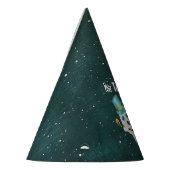 Funny Floating Ghost met Blue Top Hat Skull Feesthoedjes (Links)