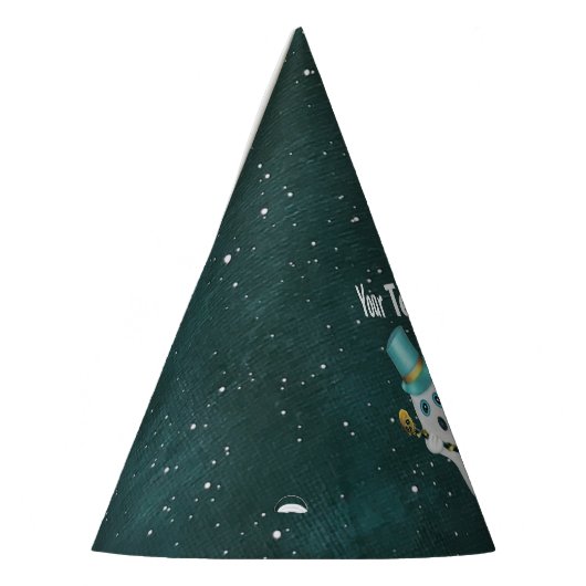 Funny Floating Ghost met Blue Top Hat Skull Feesthoedjes (Links)