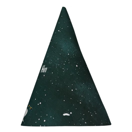 Funny Floating Ghost met Blue Top Hat Skull Feesthoedjes (Rechts)