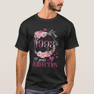 Funny Floral 1993 29 jaar oud 29th Birthda T-shirt
