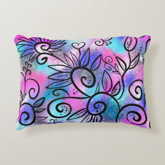 Funny floral art accent kussen