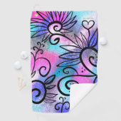 Funny floral art golfhanddoek (Insitu)