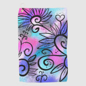 Funny floral art golfhanddoek (Voorkant)