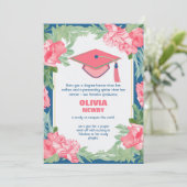 Funny Floral Brilliance Afstudeerder Party Kaart (Staand voorkant)