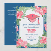 Funny Floral Brilliance Afstudeerder Party Kaart (Voorkant / Achterkant)